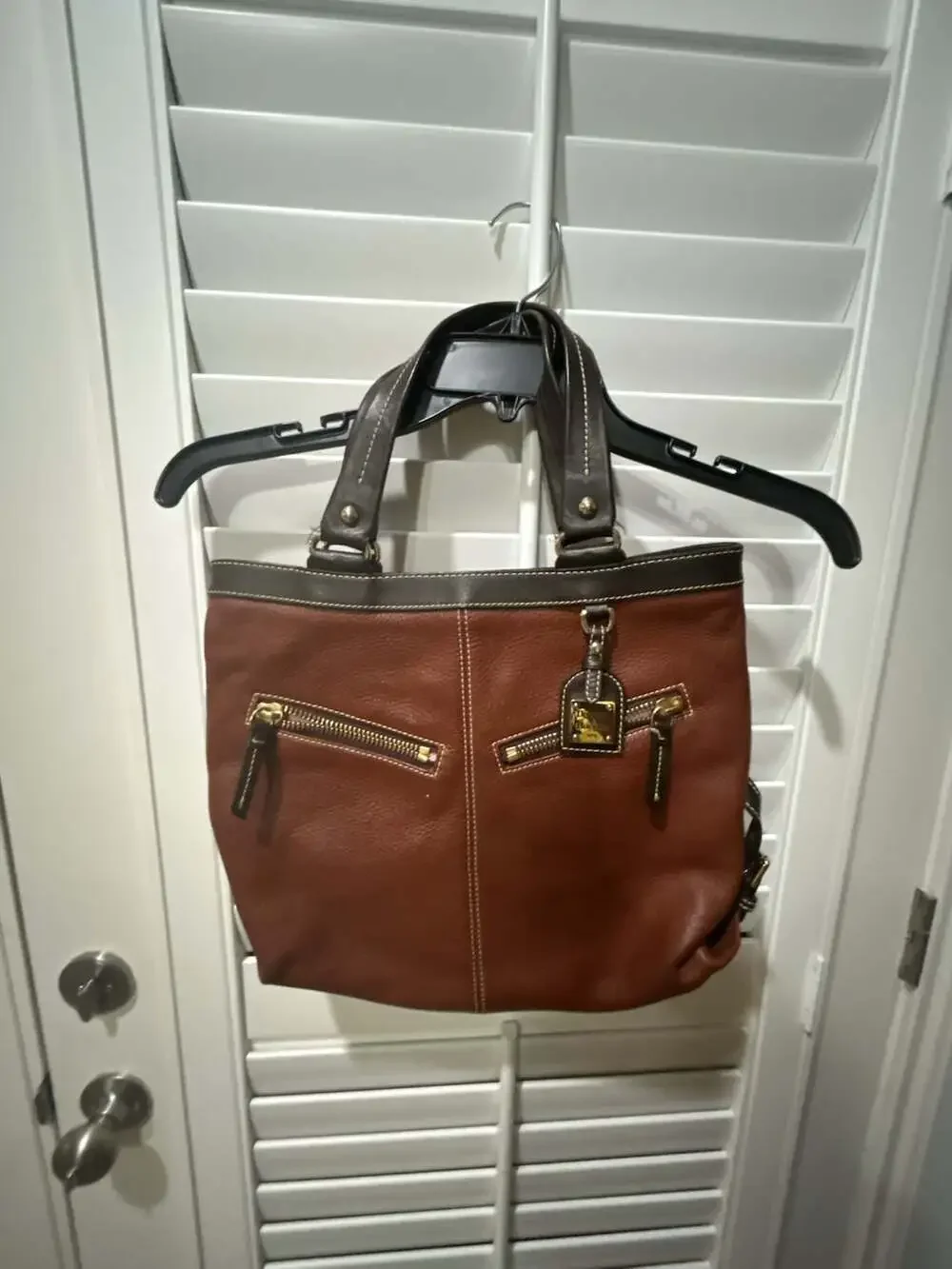 Dooney & Bourke Small Sara Handbag Brown Pebbled Leather